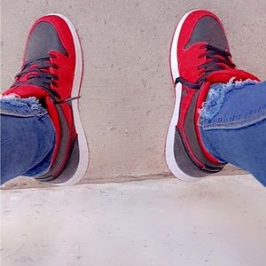Jordan 1 red and black mids